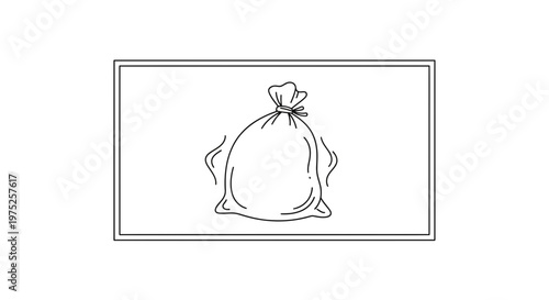 Waving Garbage Bag Icon, Vector Illustration