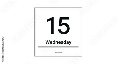 Wednesday the 15th - Calendar Date Icon