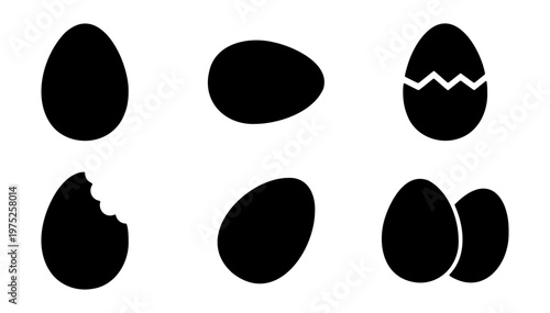 Black easter eggs vector illustration collection for holiday designs and easter egg hunts idea