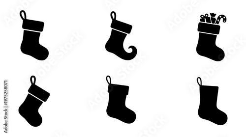 Download christmas stocking vector art holiday stockings silhouette festive vector image design element