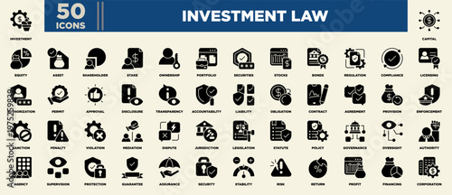 Investment Law Icon Sheet Glyph Black