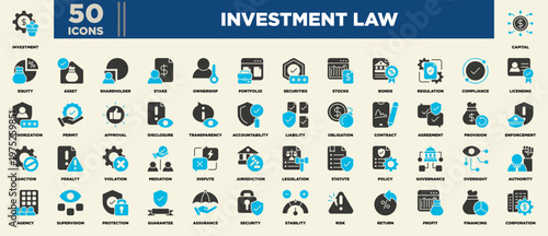 Investment Law Icon Sheet Glyph Color