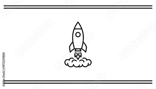 Rocket Launching into Space, Startup Business Concept, Innovation and Future