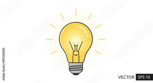 Bright Idea Light Bulb Illustration - Innovation, Creativity, Solution