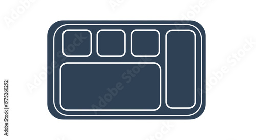 Simple Cafeteria Tray Icon - Clean Design for Food Service and School Lunch