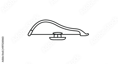 Simple Line Art Icon of a Seesaw on White Background