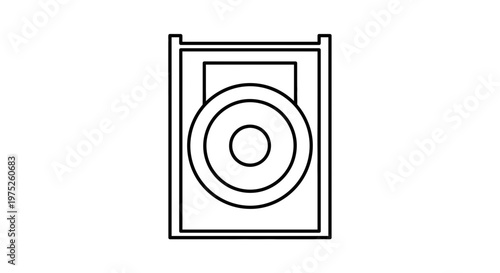 Simple Line Art Icon of a Speaker or Loudspeaker