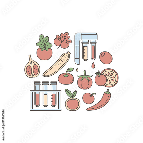Food Science and Biotechnology Lab Icon Set