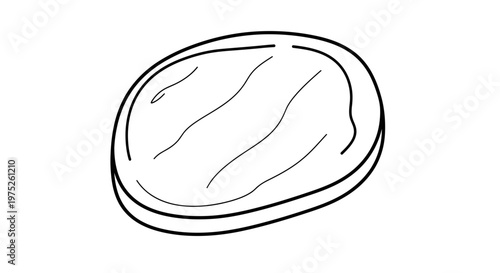 Simple Line Drawing of a Steak Cut of Meat