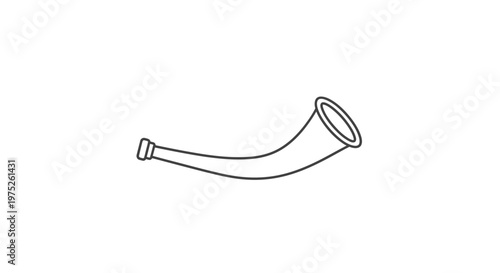 Simple Outline Drawing of a Hunting Horn or Bugle