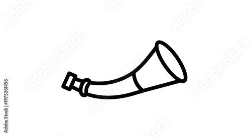 Simple Outline Icon of a Hunting Horn or Bugle