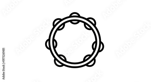 Simple Outline Tambourine Icon