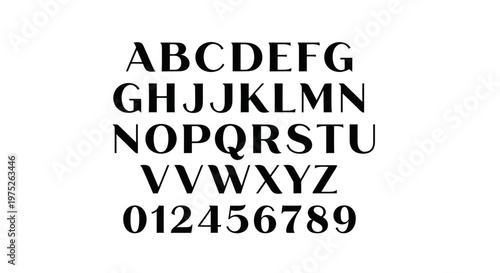 Classic Serif Font Alphabet and Numbers - Elegant Typography Design