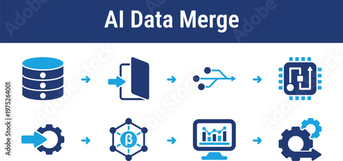 Workflow for combining multiple data sources and processing them using AI models. Suitable for enterprise systems, analytics platforms, and data pipelines