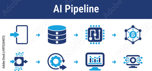 Workflow showing how input data is processed, analyzed, and transformed into outputs. Ideal for AI systems, applications, and automation pipelines