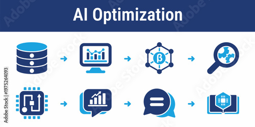 Workflow for analyzing performance and continuously improving AI models using feedback loops. Suitable for machine learning systems and optimization platforms