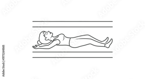 Woman Relaxing Lying Down on Back, Arms Outstretched, Peaceful Sleep Pose
