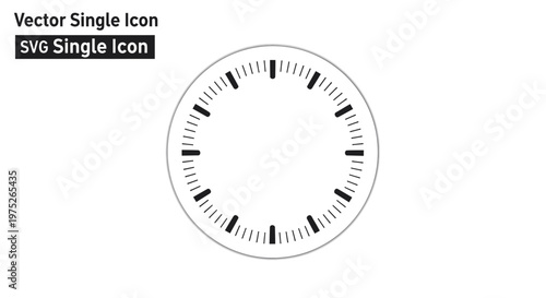 Blank Clock Face Icon, Time Measurement, Minimalist Design, Isolated White Background