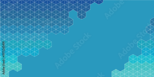 Abstract geometric blue background with isometric pattern