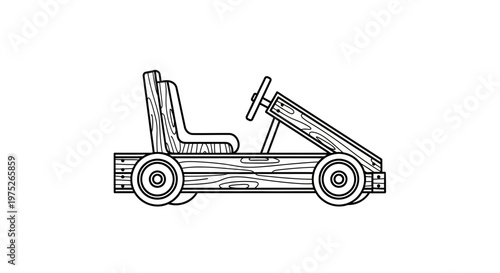 Handmade Wooden Go Kart - Simple Design, Outdoor Fun