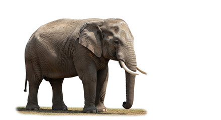 African elephant standing on grassy ground isolated on a white background large animal portrait zoo animal safari animal kingdom animal photography animal lover animal face