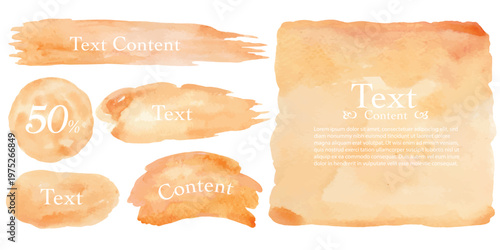 Ornament of background tag watercolor isolate on white background