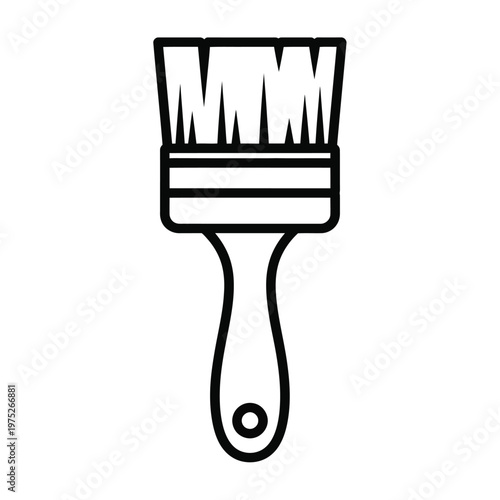 Paint brush outline icon representing creativity, art, and home improvement.