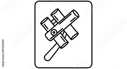 Hand Drawn Outline Icon of a Wooden Rattle Toy