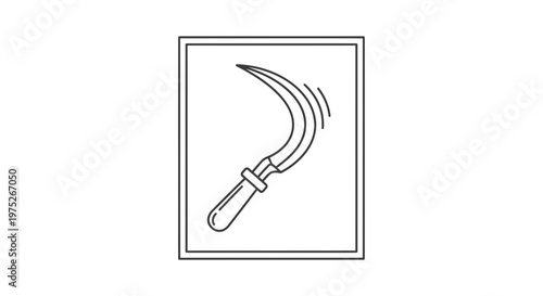 Hand Drawn Sickle Icon Vector Illustration