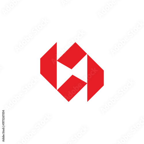 letter lm simple geometric linked geometric logo vector