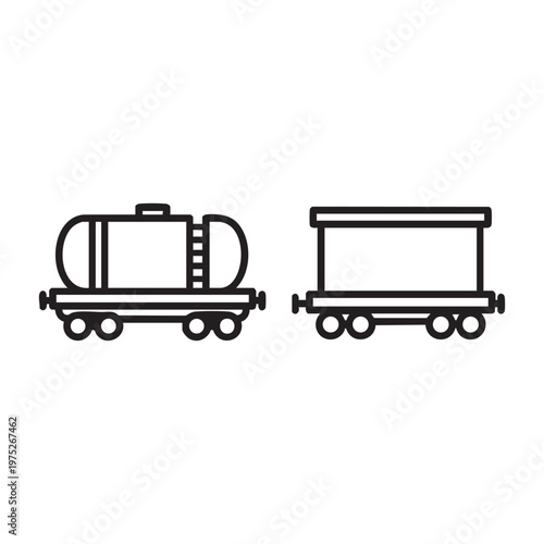 Train cars on railroad tracks