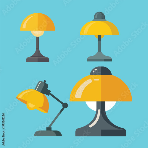 creative table lamp vector simple office lighting illustration modern home decor style