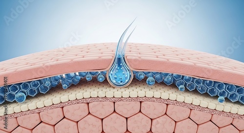 Human Skin Cross Section with Hair Follicle Illustration