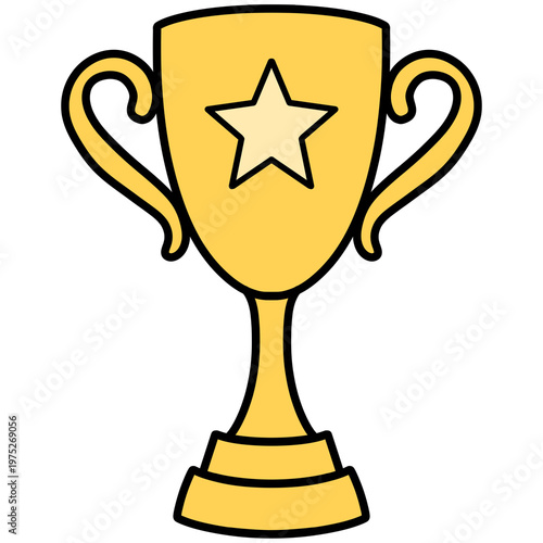 Wallpaper Mural cartoon illustration of a yellow trophy  Torontodigital.ca