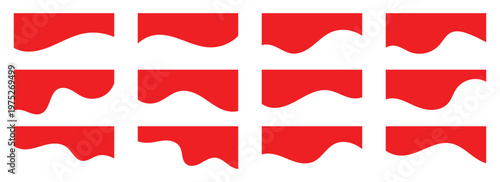 Abstract header border shapes for website banners and page dividers in red colors. Divider icons set use for banners, dividers, headers, backgrounds, decorative elements, website and more. Eps10