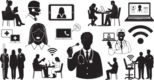 Medical Professionals in Various Telemedicine and Healthcare Settings Daily