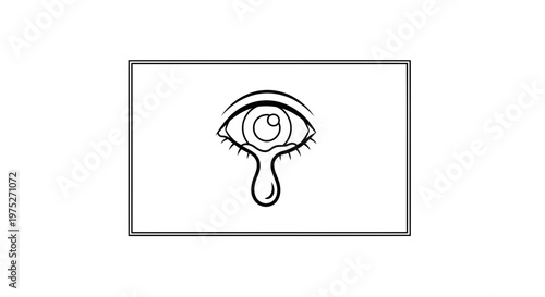 Crying Eye Illustration - Sadness, Emotion, Tears