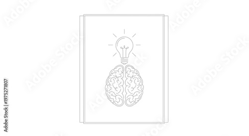 Brainstorming Idea Light Bulb Above Human Brain Outline