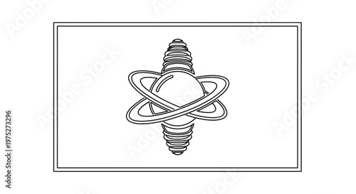 Atom Light Bulb Symbol: Innovation, Idea, Science, Energy, Technology, Research