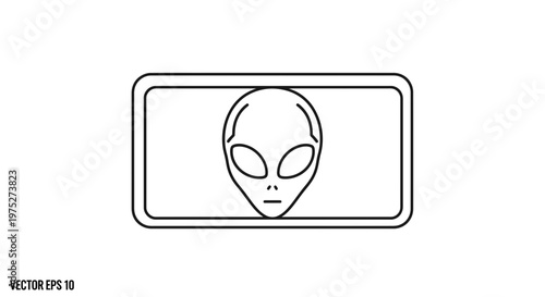Alien Head Icon Outline - Extraterrestrial Being Symbol