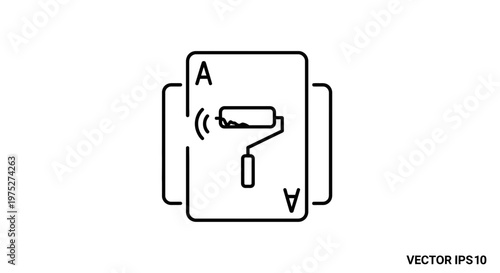 Ace of Spades with Paint Roller and Sound Waves Icon - Creative Concept