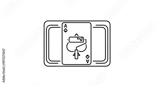 Ace of Spades with Paint Roller Icon on Tray - Creative Idea Concept