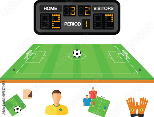 football field with football