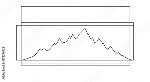 Abstract Mountain Peak Graph with Growing Trend and Data Visualization