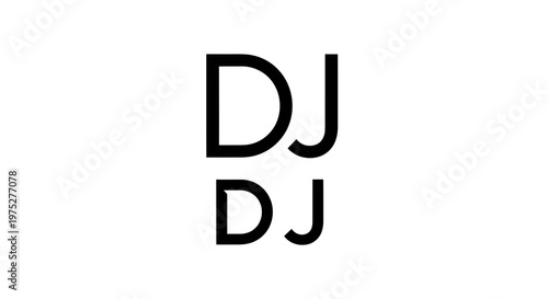 DJ Logo Symbol Minimalist Black and White