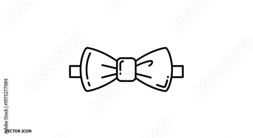 Elegant Bow Tie Icon, Formal Wear Accessory, Minimalist Vector Graphic