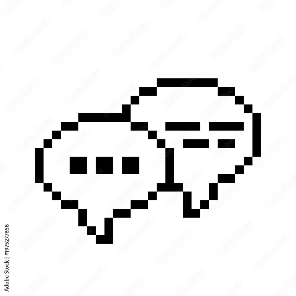 Obraz premium A Chat Bubbles with Typing Dots Line Icon Pixel Art