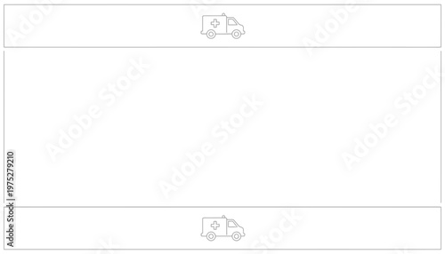 Ambulance icon outline, emergency medical transport, healthcare service symbol