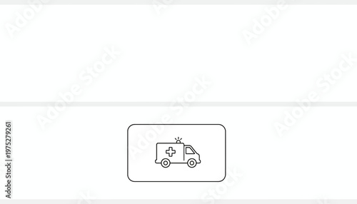 Ambulance icon with flashing light, emergency medical service vehicle, healthcare symbol