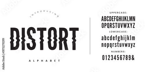 Distort glitch wave decorative font for modern techno music poster and experimental abstract design